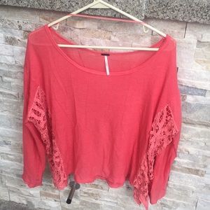 Free People beach collection coral top